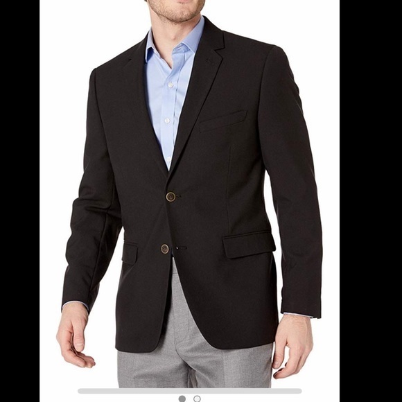Adolfo Black Modern Fit Classic Blazer